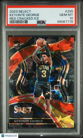 Keyonte George 2023 Panini Select PSA 10 Red Cracked Ice Rookie RC Jazz