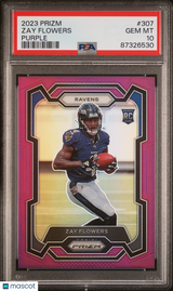 Zay Flowers 2023 Panini Prizm Purple /125 Rookie RC PSA 10 Gem Mint Ravens