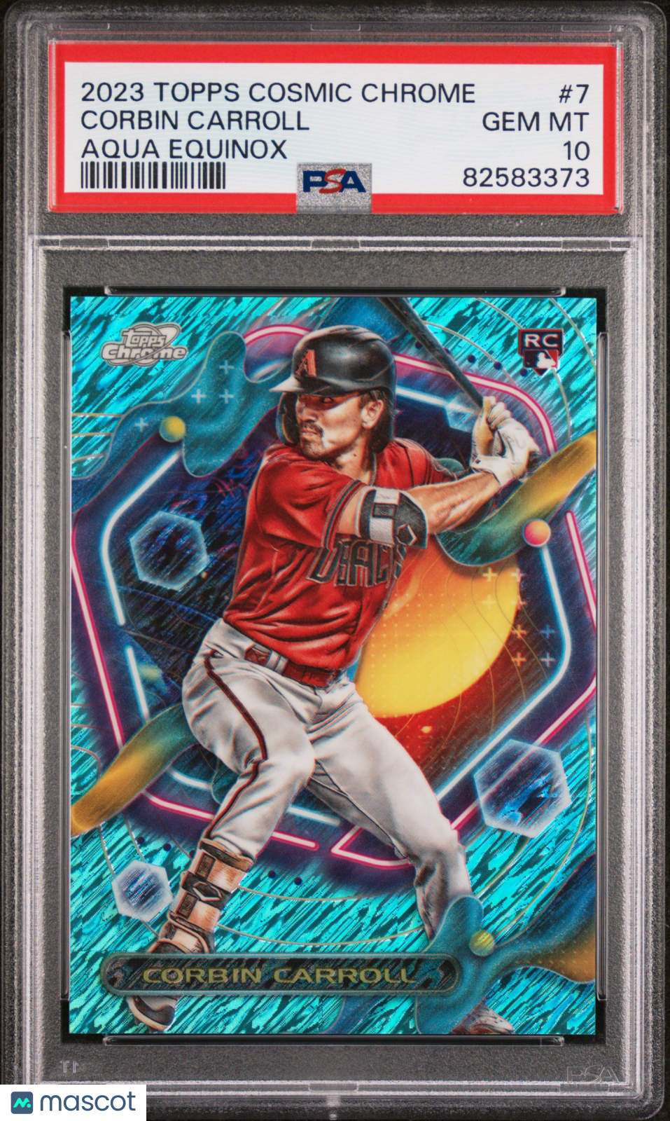 Corbin Carroll 2023 Topps Cosmic Chrome Aqua Equinox /199 Rookie RC PSA 10
