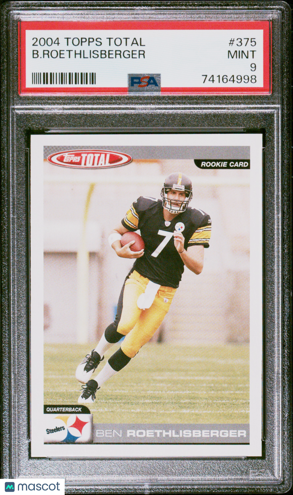 Ben Roethlisberger 2004 Topps Total Rookie RC PSA 9 Mint Steelers