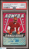 Jalen Hurts 2020 Leaf Metal Draft Armed & Dangerous Auto PSA 10 Pink Mojo 1/7