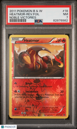 Heatmor-Rev. Foil 2011 Pokemon Black & White Noble Victories #18 PSA 7