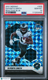 Devonta Smith 2021 Panini Mosaic Reactive Blue Rookie RC PSA 10 Gem Mint