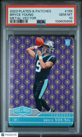 Bryce Young 2023 Panini Plates & Patches Metal Vector /35 Rookie RC PSA 10