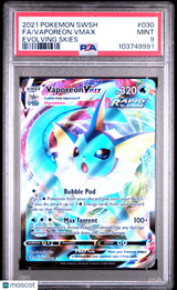 Vaporeon Vmax FA 2021 Pokemon Sword & Shield Evolving Skies #030 PSA 9 Mint