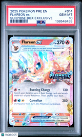 Flareon EX Pokemon Prismatic Evolutions 014 Surprise Box Stamped PSA 10