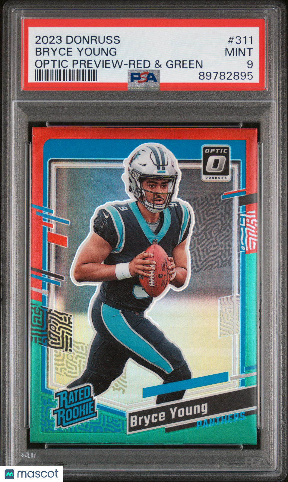 Bryce Young 2023 Panini Donruss Optic Preview Red Green Rookie RC PSA 9 Panthers