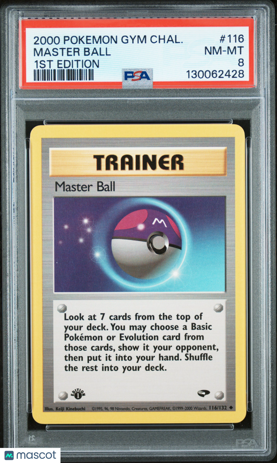 Master Ball 2000 Pokemon Gym Challenge #116 1st Edition PSA 8