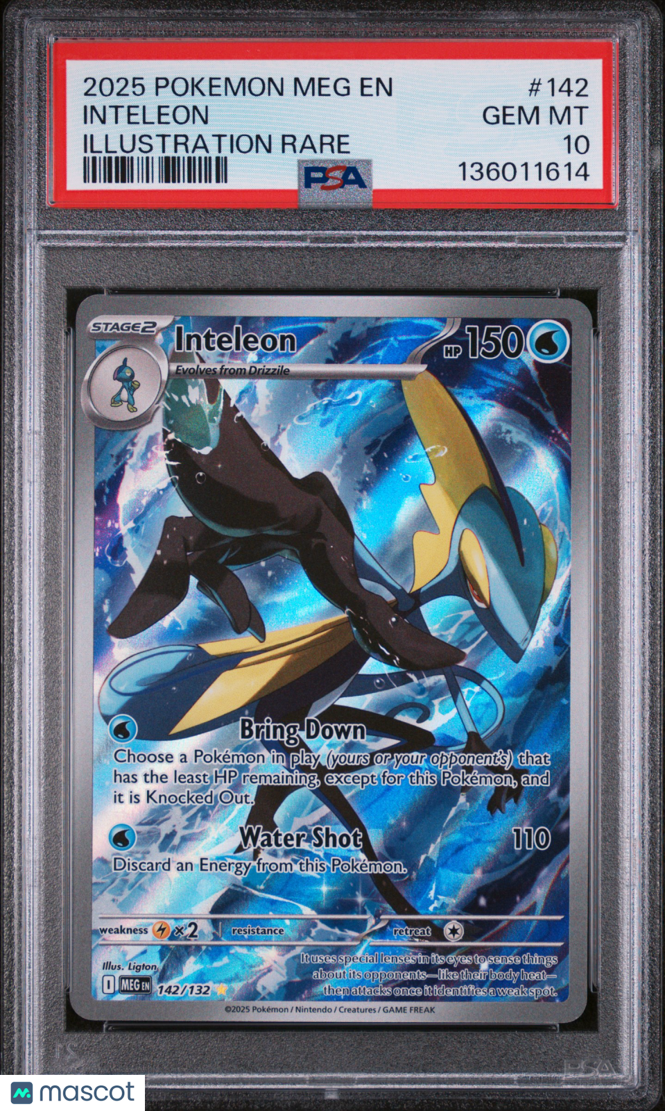 Inteleon 2025 Pokemon Mega Evolution #142 Illustration Rare PSA 10 Gem Mint