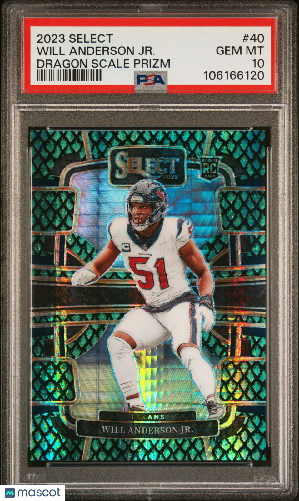 Will Anderson Jr. 2023 Panini Select Dragon Scale /70 Rookie RC PSA 10 Gem Mint