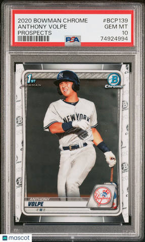 Anthony Volpe 2020 Bowman Chrome Prospects PSA 10 Prospects