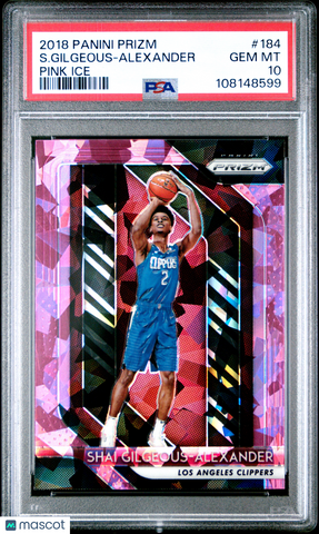 Shai Gilgeous-Alexander 2018 Panini Prizm Pink Ice Rookie RC PSA 10 Gem Mint