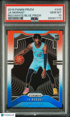 Ja Morant 2019 Panini Prizm PSA 10 Red White Blue Rookie RC Grizzlies