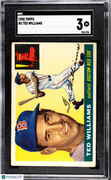 Ted Williams 1955 Topps #2 SGC 3 Very Good Boston Red Sox HOF