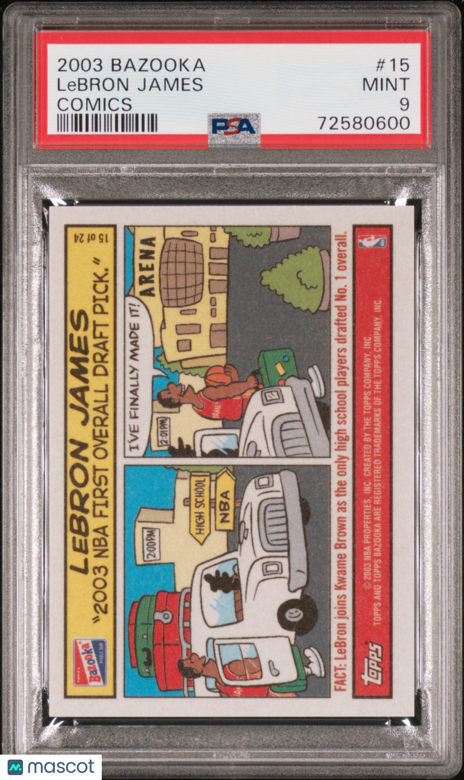LeBron James 2003 Bazooka Comics Rookie RC PSA 9 Mint