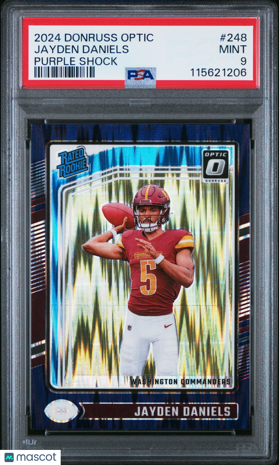 Jayden Daniels 2024 Panini Donruss Optic Purple Shock Rookie RC PSA 9 Mint