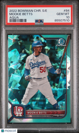 Mookie Betts 2022 Bowman Chrome Sapphire Aqua /99 PSA 10 Gem Mint Dodgers