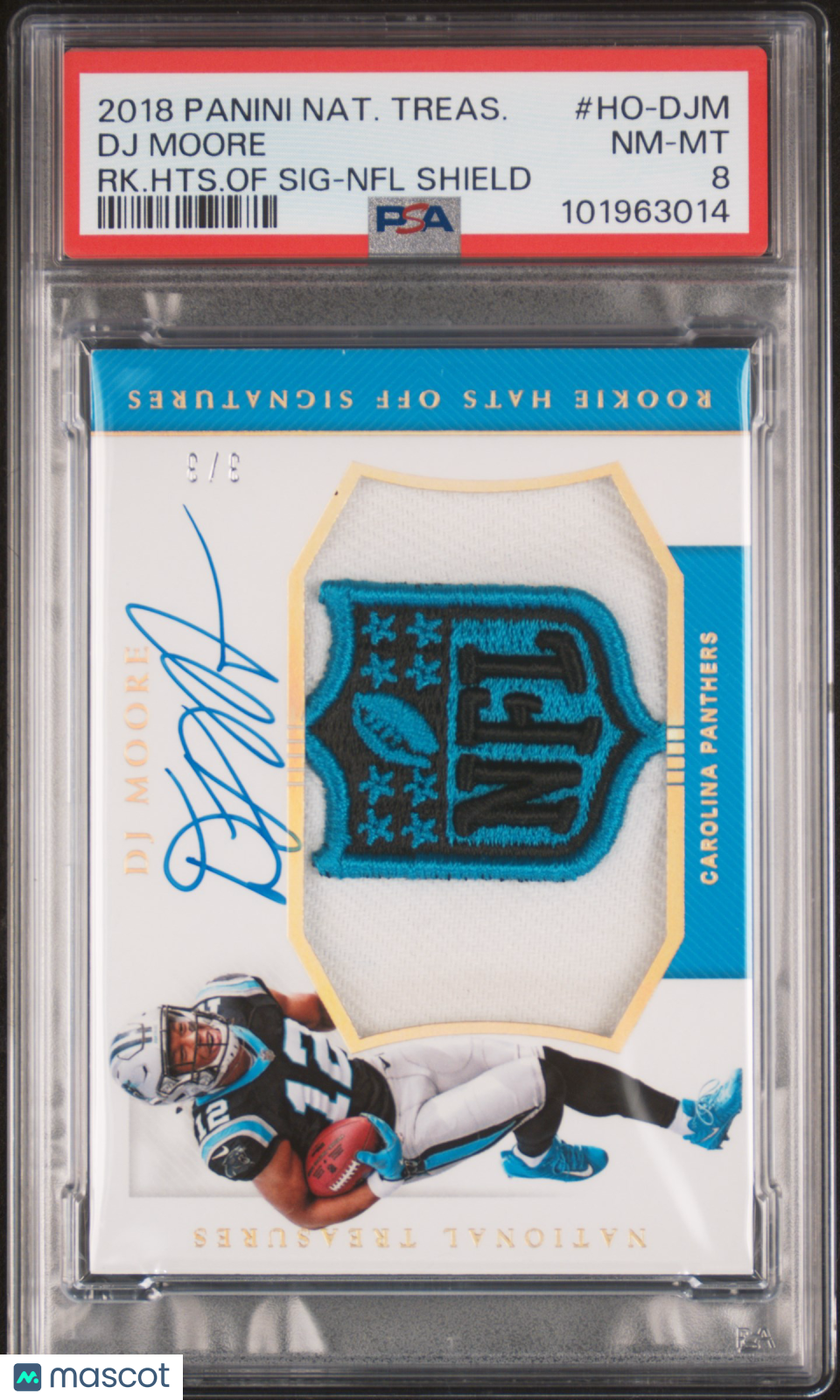 DJ Moore 2018 Panini National Treasures PSA 8 Auto Rookie RC NFL Shield RPA