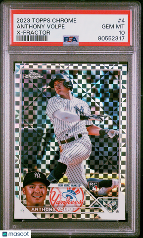 Anthony Volpe 2023 Topps Chrome PSA 10 X Fractor