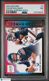 Caleb Williams 2024 Panini Encore Rookie RC Aurora Gold /10 PSA 7 Bears