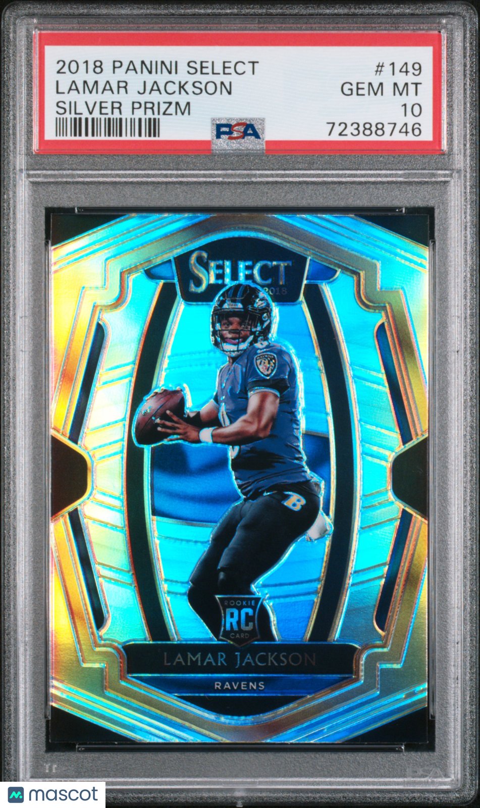 Lamar Jackson 2018 Panini Select Silver Prizm Rookie RC PSA 10 Gem Mint Ravens