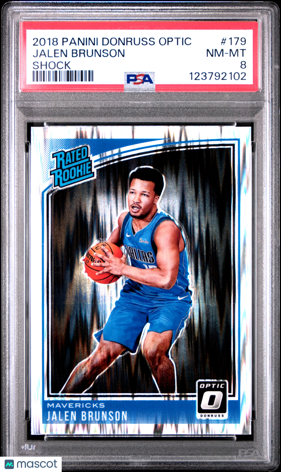 Jalen Brunson 2018 Panini Donruss Optic Shock Rookie RC PSA 8 Mavericks Knicks