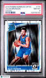 Jalen Brunson 2018 Panini Donruss Optic Shock Rookie RC PSA 8 Mavericks Knicks