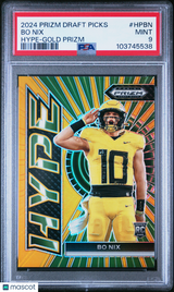 Bo Nix 2024 Panini Prizm Draft Picks Hype Gold Prizm /10 PSA 9 Mint Ducks Broncos