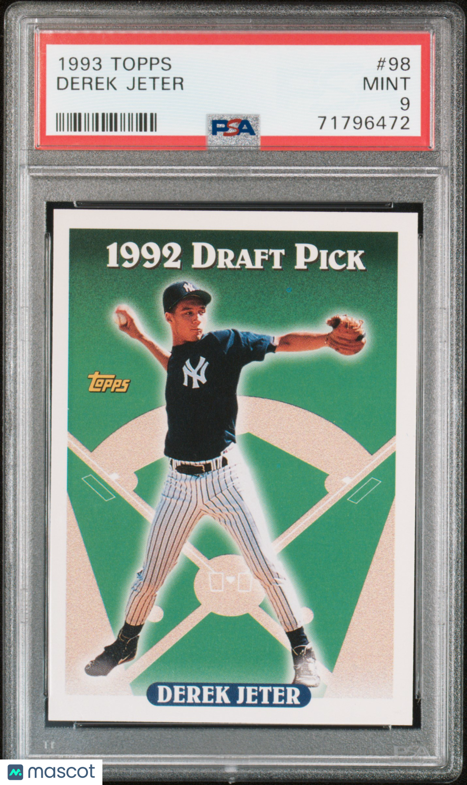 Derek Jeter 1993 Topps Rookie RC PSA 9 Mint Yankees