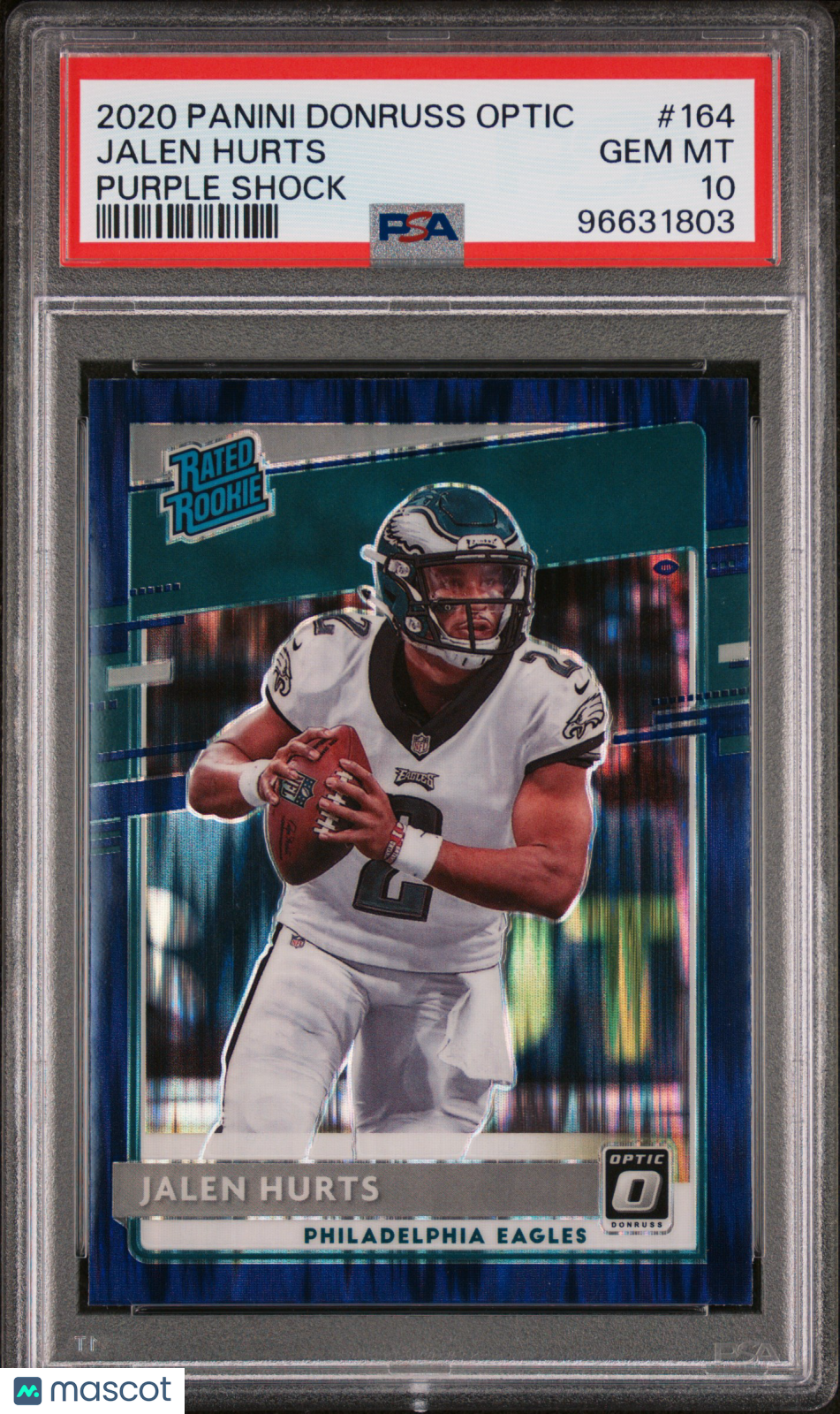 Jalen Hurts 2020 Panini Donruss Optic Purple Shock Rookie RC PSA 10 Gem Mint