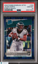 Jalen Hurts 2020 Panini Donruss Optic Purple Shock Rookie RC PSA 10 Gem Mint