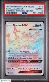 Guzzlord GX 2017 Pokemon Sun & Moon Crimson Invasion 116 Full Art Secret PSA 10