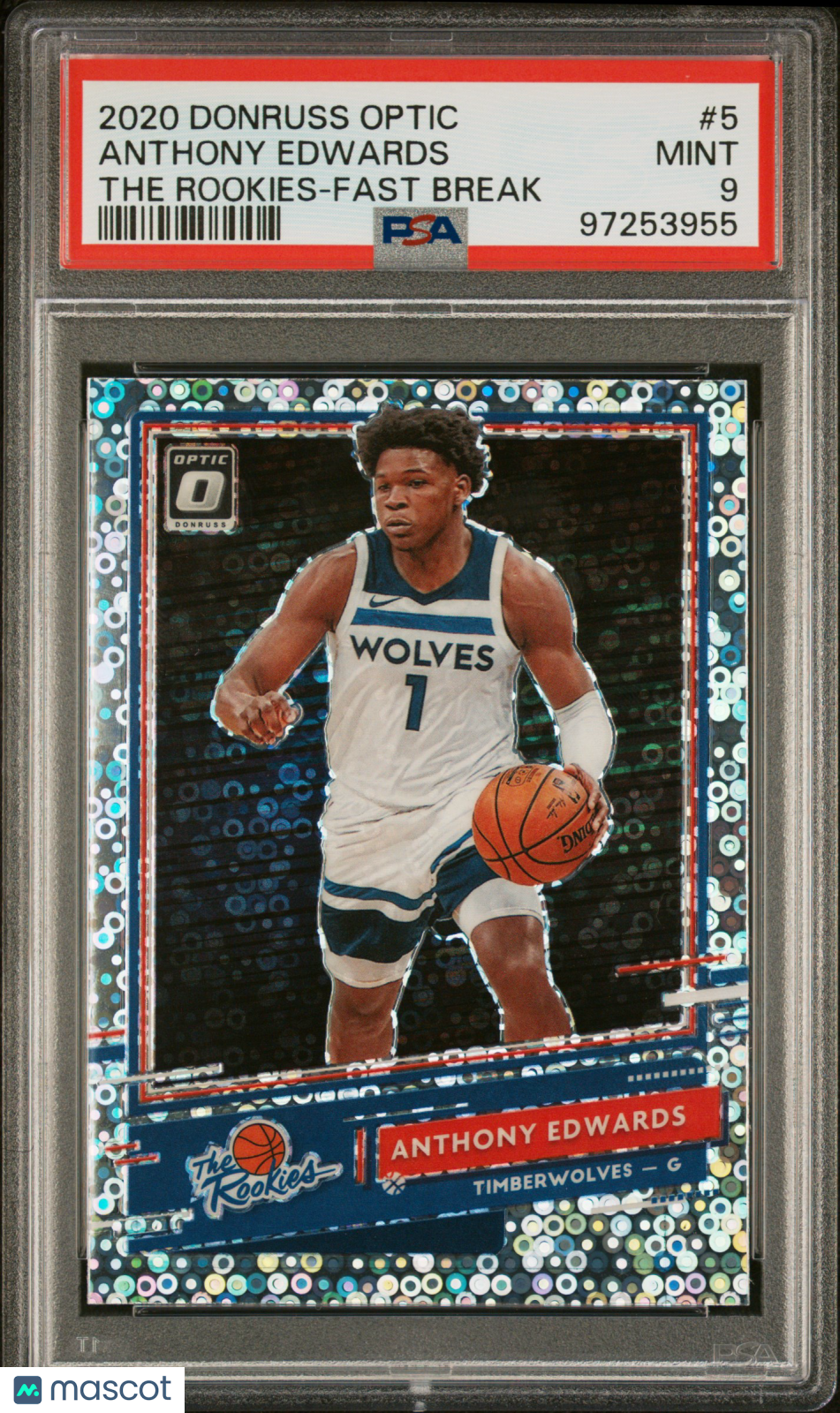 Anthony Edwards 2020 Panini Donruss Optic The Rookies Fast Break Rookie RC PSA 9