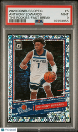 Anthony Edwards 2020 Panini Donruss Optic The Rookies Fast Break Rookie RC PSA 9