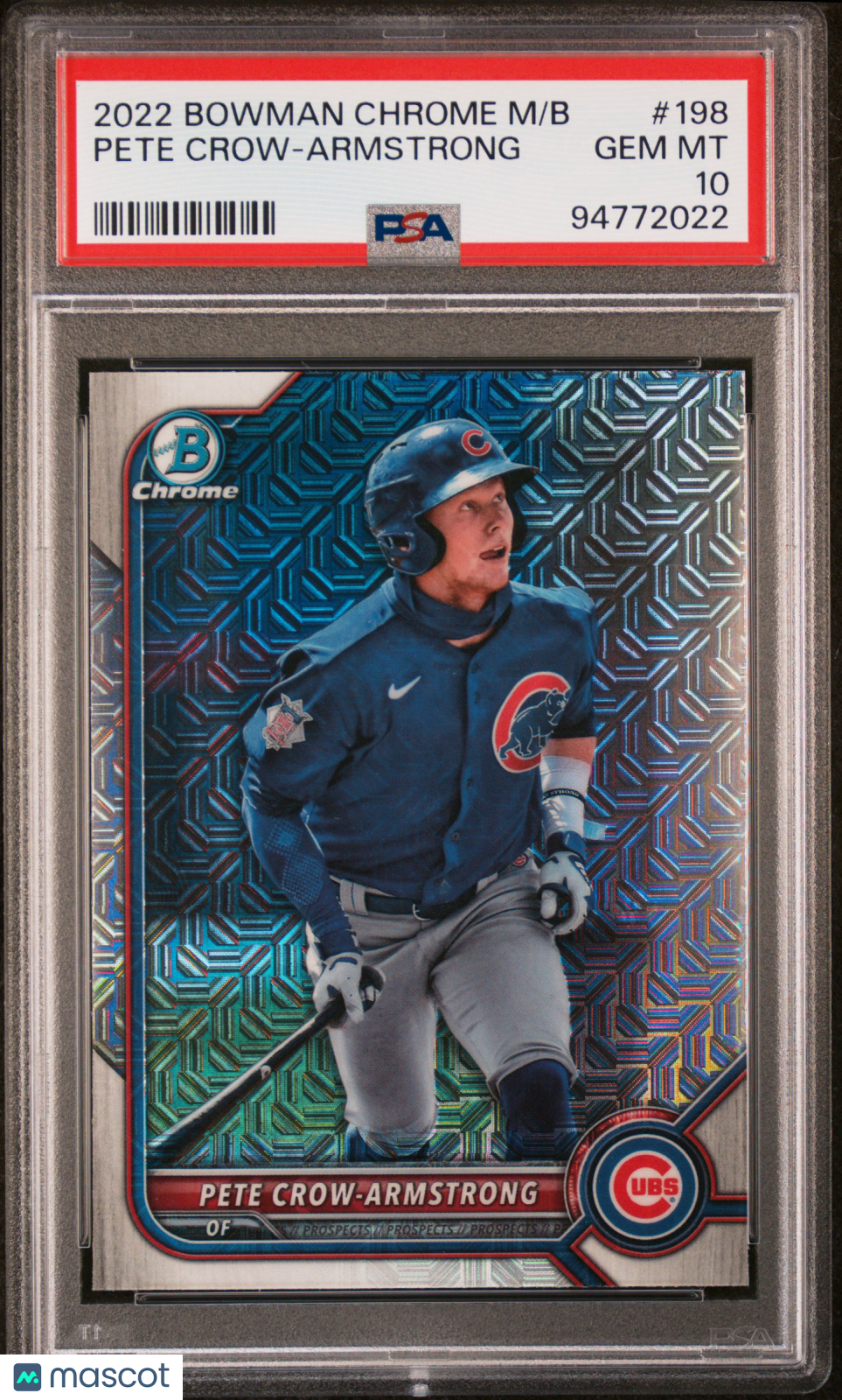Pete Crow-Armstrong 2022 Bowman Mega Box Chrome PSA 10 Gem Mint Cubs