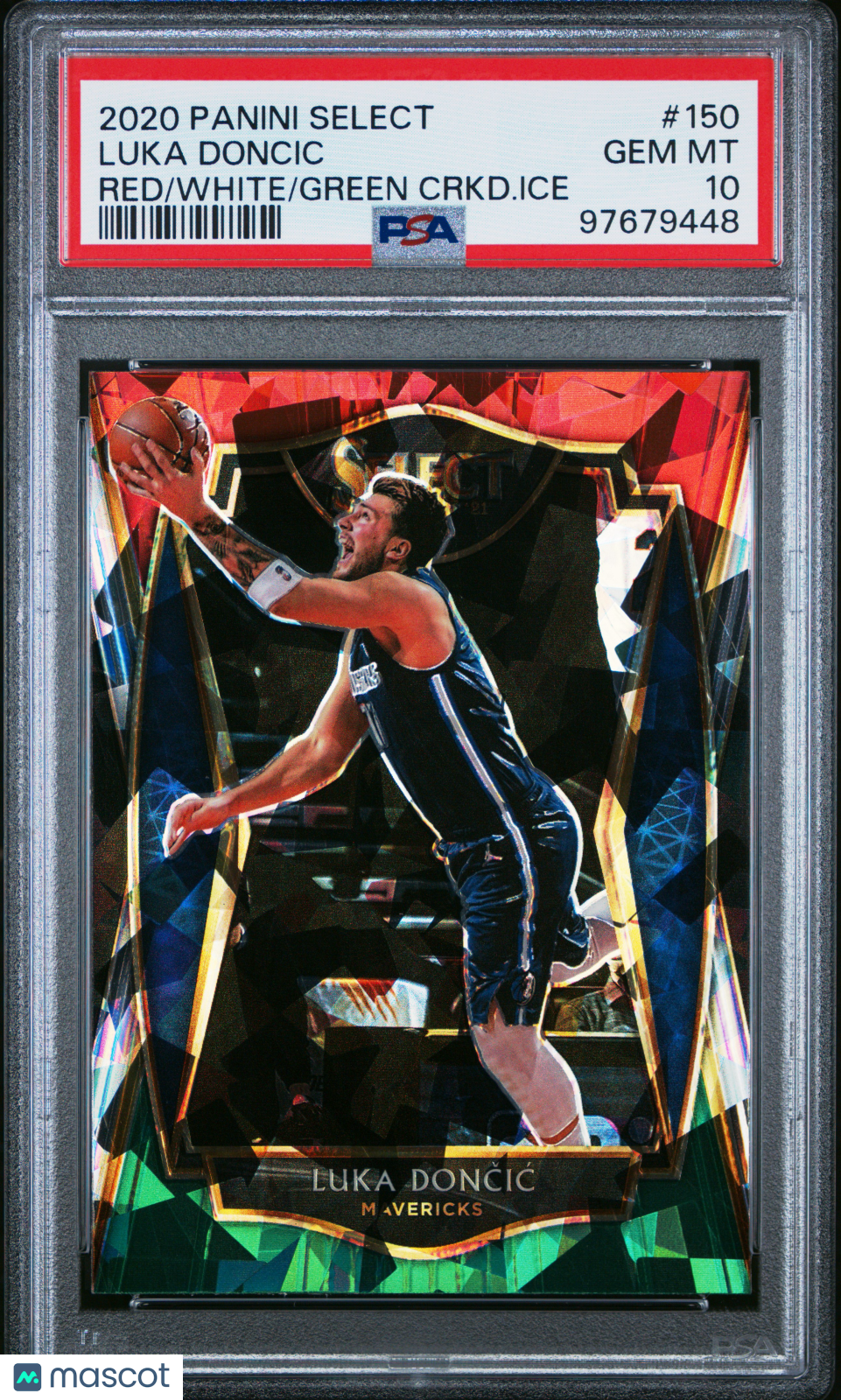 Luka Doncic 2020 Panini Select Red White Green Cracked PSA 10 Gem Mint