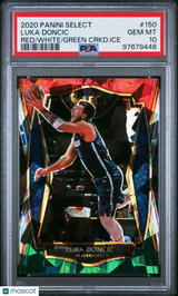 Luka Doncic 2020 Panini Select Red White Green Cracked PSA 10 Gem Mint