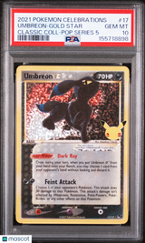 Umbreon Gold Star 2021 Pokemon Celebrations Classic Collection 17 PSA 10