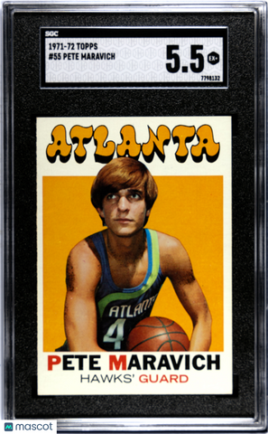 Pistol Pete Maravich 1971 Topps #55 SGC 5.5 Hawks HOF