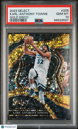 Karl-Anthony Towns 2023 Panini Select Gold Disco /10 PSA 10 Gem Mint