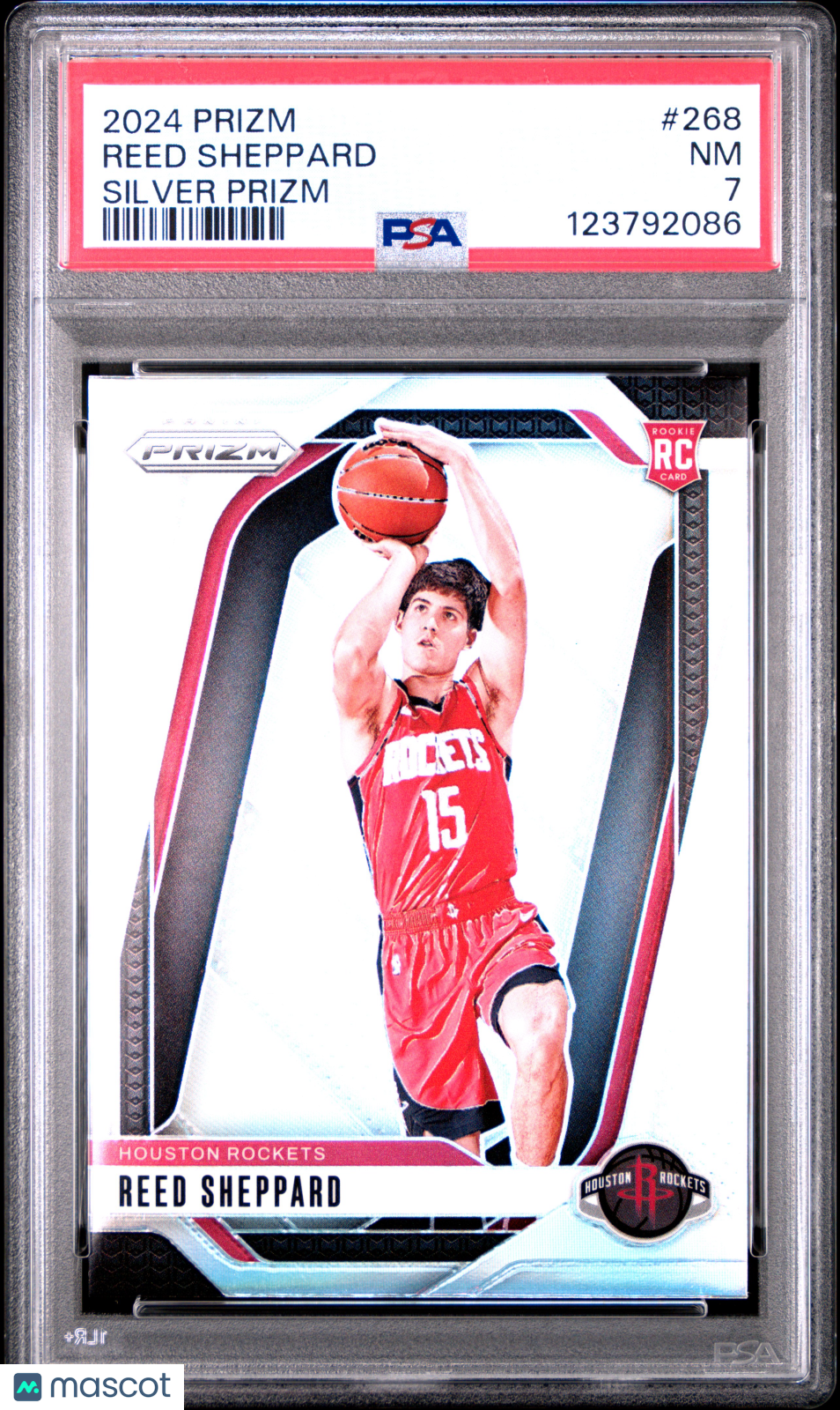 Reed Sheppard 2024 Panini Prizm Silver Rookie RC PSA 7 Rockets