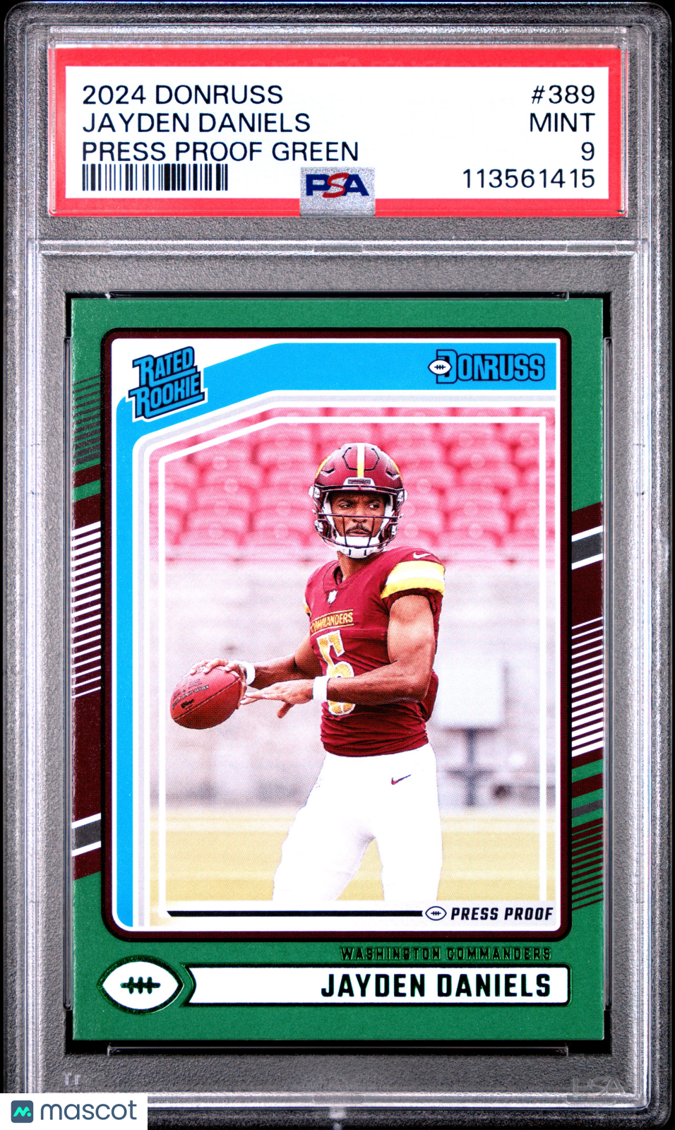 Jayden Daniels 2024 Donruss Press Proof Green Rookie RC PSA 9 Mint