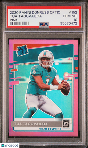 Tua Tagovailoa 2020 Panini Donruss Optic PSA 10 Pink Rookie RC Dolphins