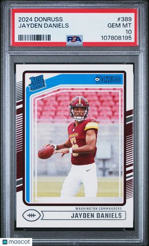 Jayden Daniels 2024 Panini Donruss Rookie RC PSA 10 Gem Mint Commanders ROY
