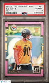 TJ Watt 2017 Panini Donruss Optic Pink Rookie RC PSA 10 Gem Mint Steelers