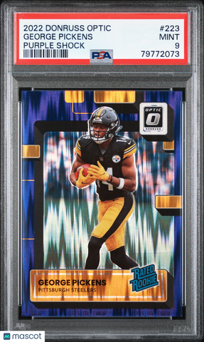 George Pickens 2022 Panini Donruss Optic Purple Shock Rookie RC PSA 9 Steelers