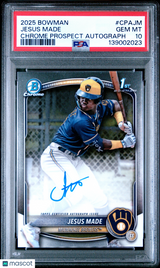 Jesus Made 2025 Bowman Chrome 1st Prospect Auto PSA 10 Gem Mint