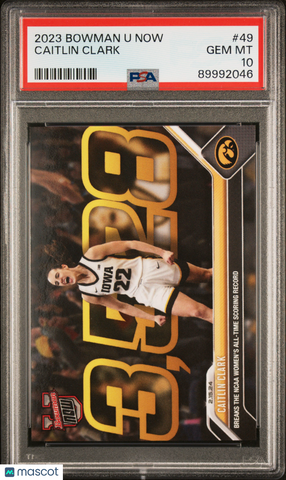 Caitlin Clark 2023 Bowman U Now Scoring Record PSA 10 Gem Mint Hawkeyes