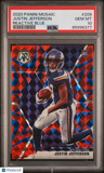 Justin Jefferson 2020 Panini Mosaic Reactive Blue Prizm Rookie RC PSA 10