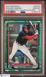Walker Jenkins 2024 Bowman Chrome 1st Prospects Lunar Glow Refractor PSA 10